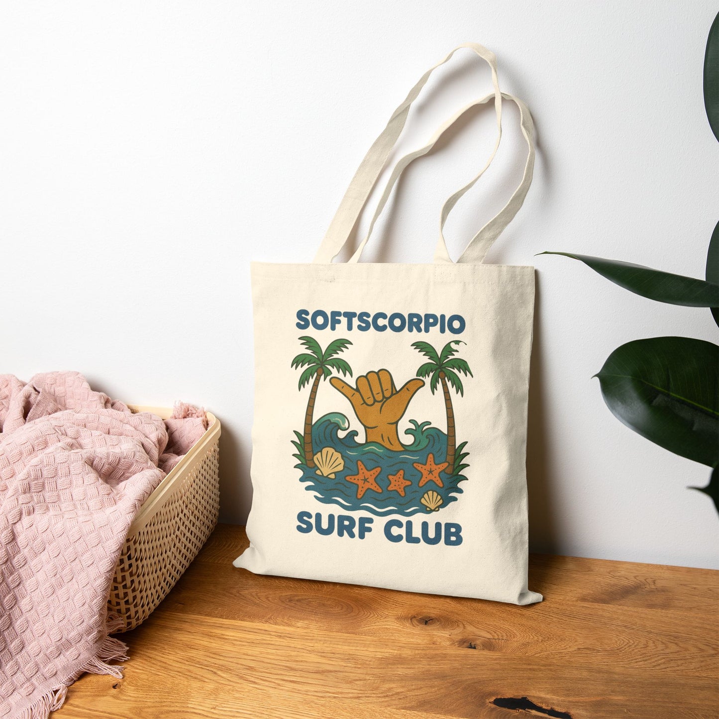 Summer surf club tote bag